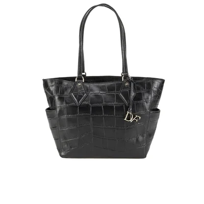 Diane von Furstenberg Women's Voyage BFF Croc Leather Tote Bag - Black
