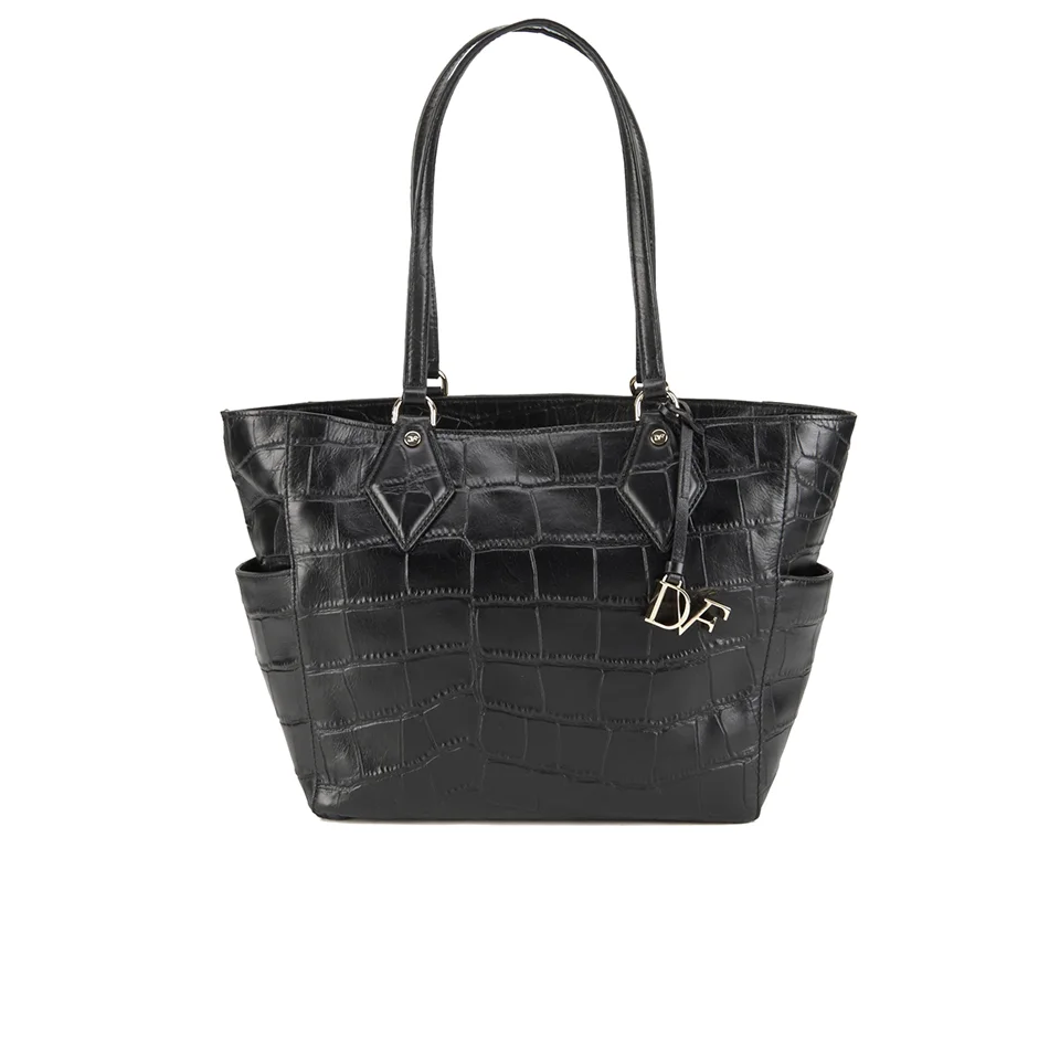 Diane von Furstenberg Women's Voyage BFF Croc Leather Tote Bag - Black Image 1