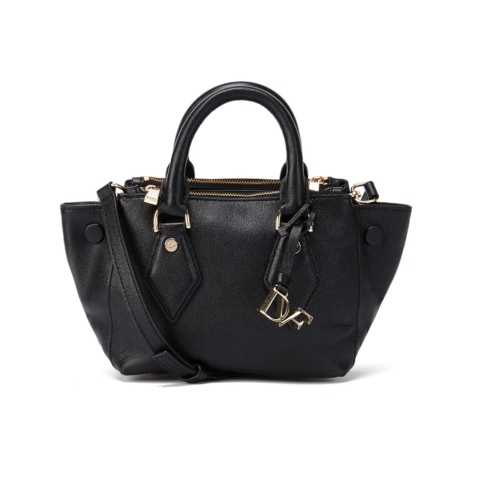Diane von Furstenberg Women's Itsy Small Double Zip Leather Tote Bag - Black Image 1