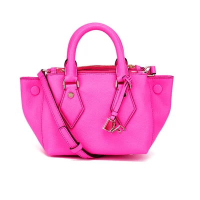 Diane von Furstenberg Women's Itsy Small Double Zip Leather Tote Bag - Pink