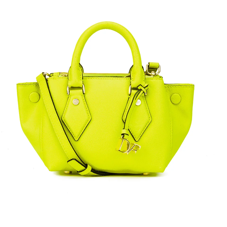 Diane von Furstenberg Women's Itsy Small Double Zip Leather Tote Bag - Yellow Image 1