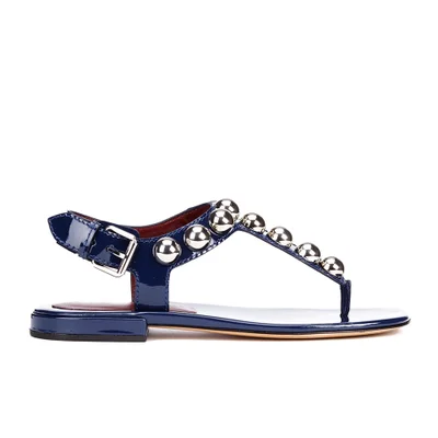 Marc by Marc Jacobs Women's Liv T Strap Leather Sandals - Navy