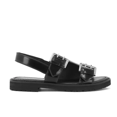 Opening Ceremony Women's Mirror Leather Double Strap Sandals - Black