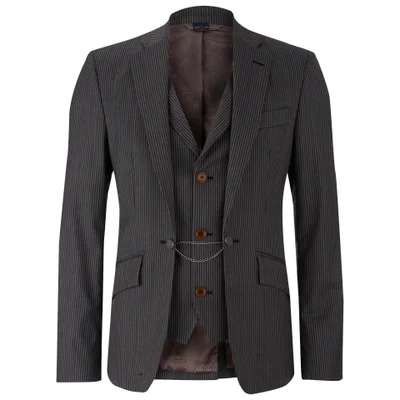 Vivienne Westwood MAN Men's Striped Waistcoat Jacket - Grey Stripe