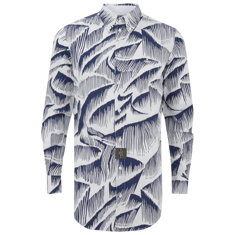 Vivienne Westwood Anglomania Men's Classic Long Sleeve Shirt - White/Blue Image 1