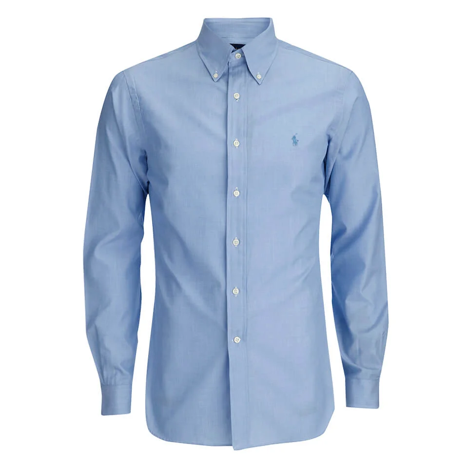 Polo Ralph Lauren Men's Tonal Logo Dress Shirt - Blue Image 1