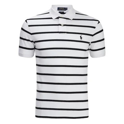 Polo Ralph Lauren Men's Short Sleeve Slim Fit Striped Polo Shirt - White/Black