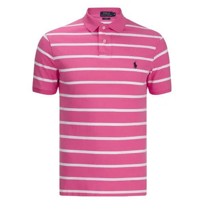 Polo Ralph Lauren Men's Short Sleeve Slim Fit Striped Polo Shirt - Madison Pink