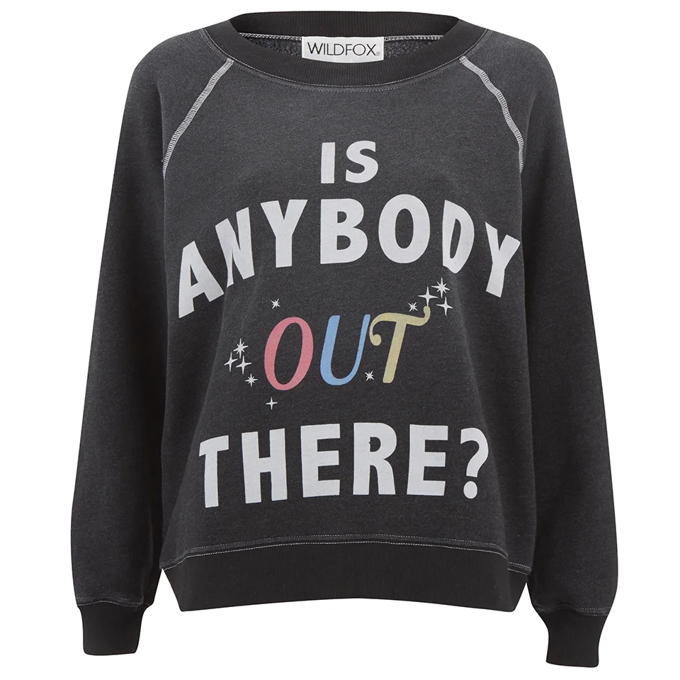 Wildfox Women's Kims Sweater Is Anybody Out There - Dirty Black Image 1