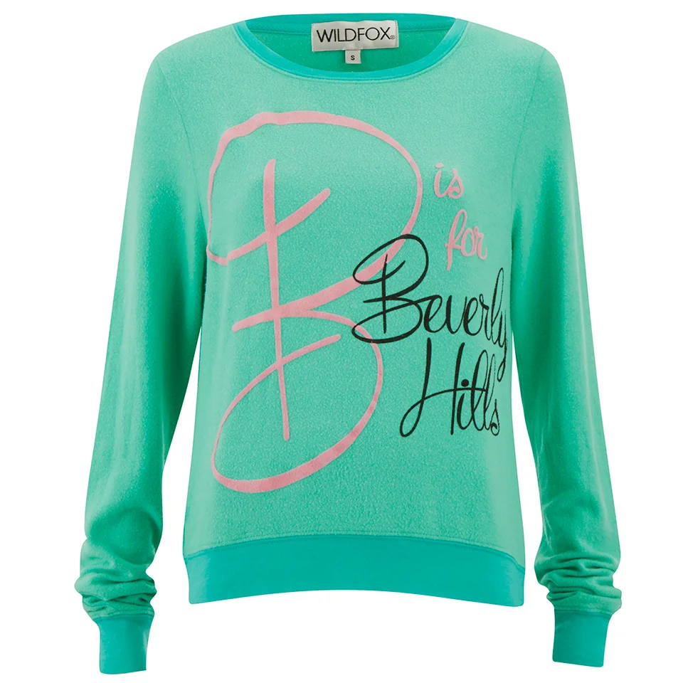 Wildfox Women's Baggy Beach Jumper B Is For - Mint Chip Image 1