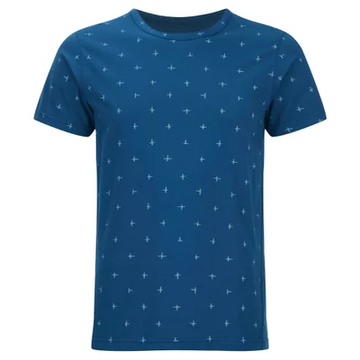 Universal Works Men's Cross Jersey Print T-Shirt - Blue