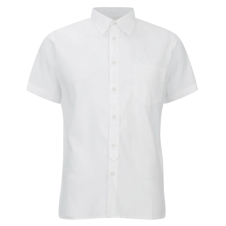 Universal Works Men's Seersucker Short Sleeve Shirt - White Image 1