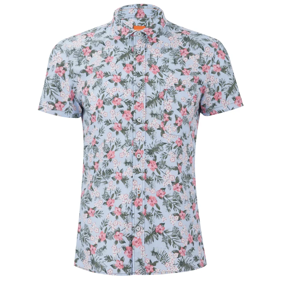 BOSS Orange Men's Ezippoe1 Floral Short Sleeve Shirt - Multi Image 1