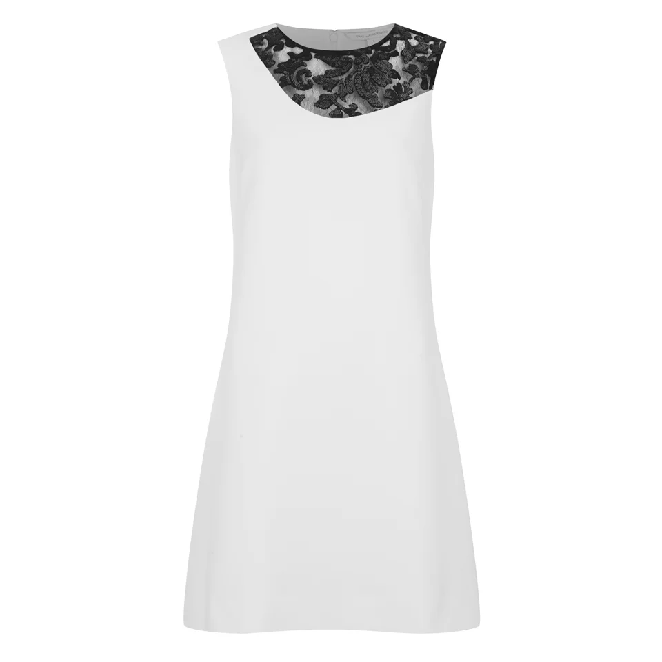 Diane von Furstenberg Women's Kaleb Combo Emb Dress - White/Black Image 1