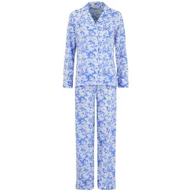 Derek Rose Women's Toile Ladies Pyjama Set - White/Cobalt