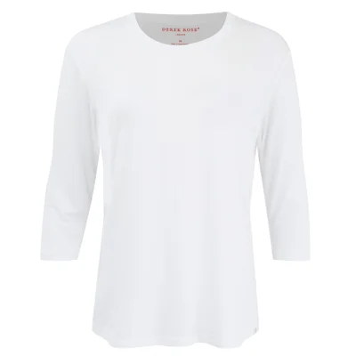 Derek Rose Women's Carla 3/4 Length Sleeve T-Shirt - White