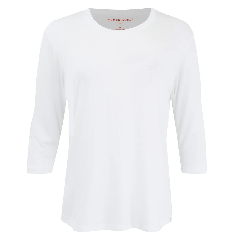 Derek Rose Women's Carla 3/4 Length Sleeve T-Shirt - White Image 1