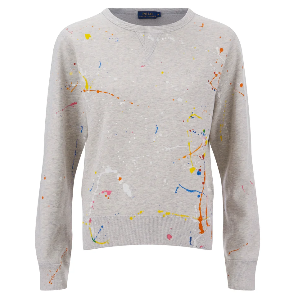 Polo Ralph Lauren Women's Paint Splatter Sweatshirt - Grey Image 1