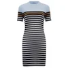 T by Alexander Wang Women's Stretch Cotton Engineer Stripe Short Sleeve Dress - Fireball Multi - Image 1