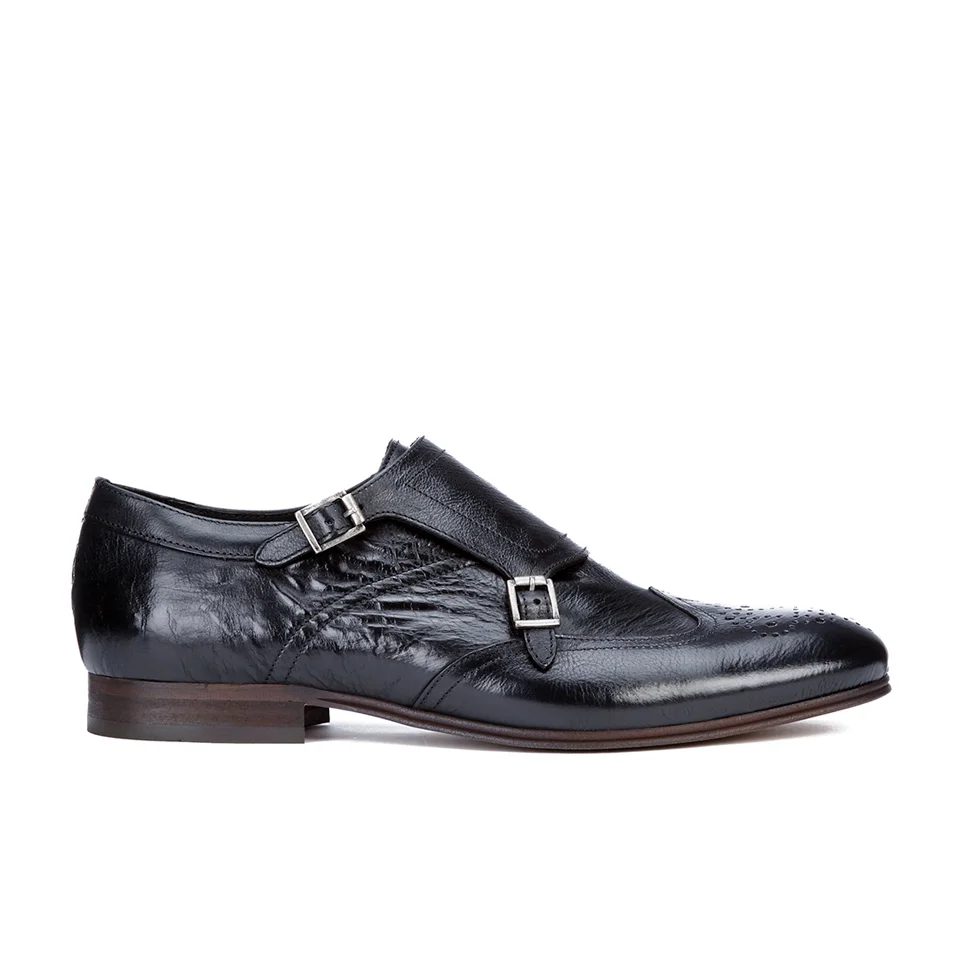 Hudson London Men's Castleton Leather Monk Shoes - Black Image 1