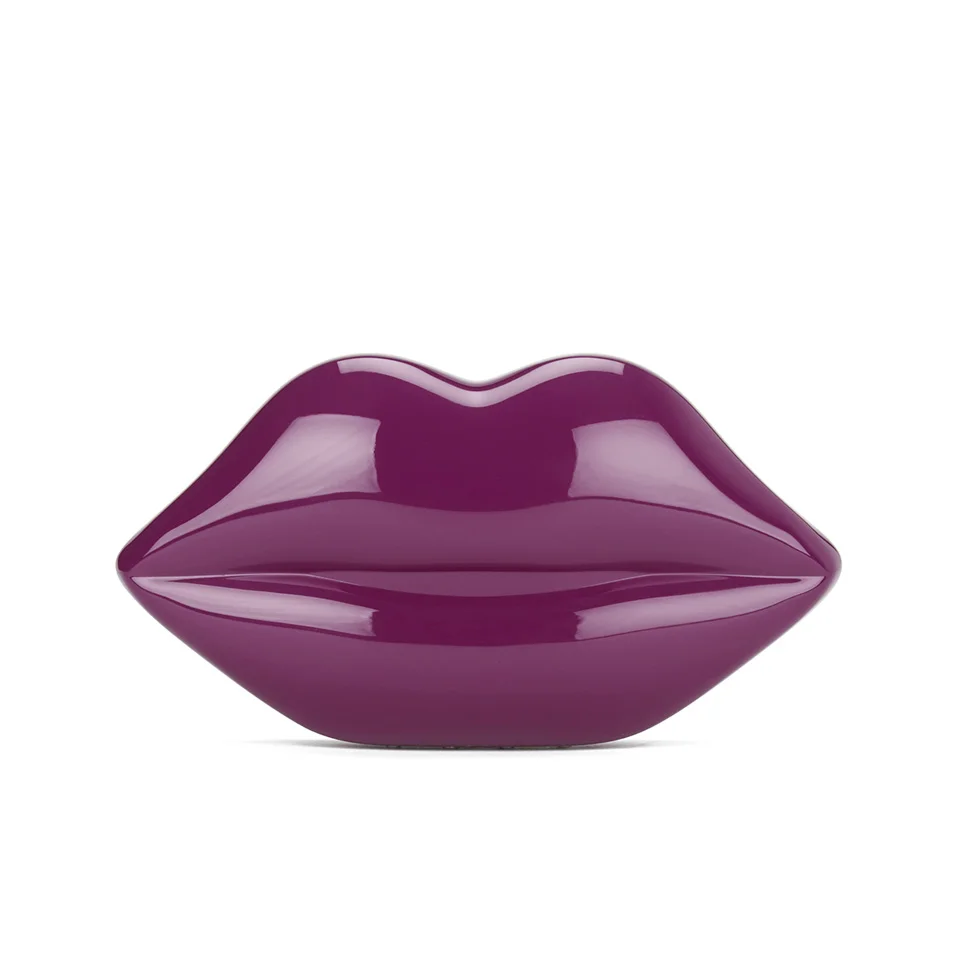 Lulu Guinness Women's Perspex Lips Clutch Bag - Magenta Image 1