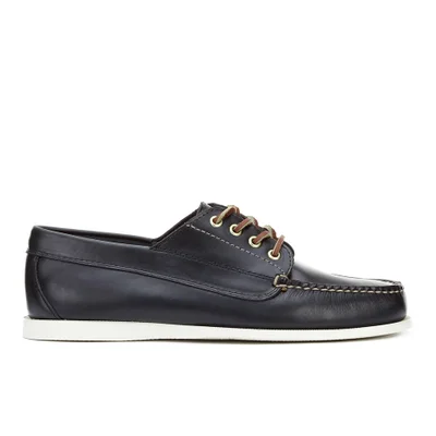 G.H Bass & Co. Men's Camp Moc Jackman Pull Up Leather Boat Shoes - Navy