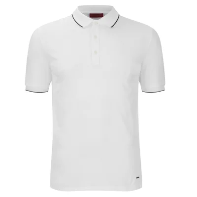 HUGO Men's Delorian Tipped Polo Shirt - White