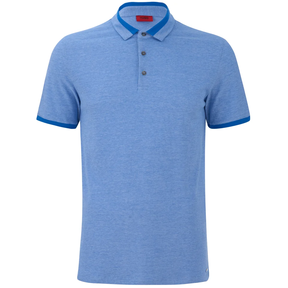 HUGO Men's Denno Collar Detail Polo Shirt - Electric Blue Image 1