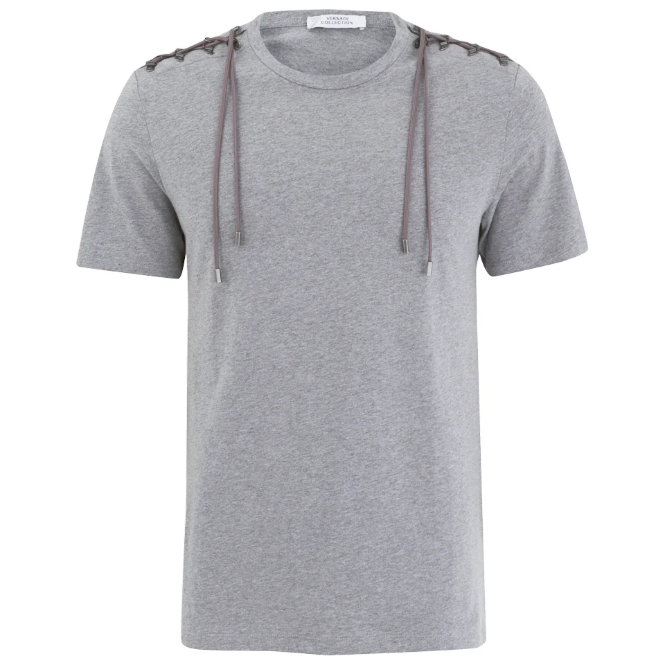 Versace Collection Men's Shoulder Detail T-Shirt - Grey Image 1