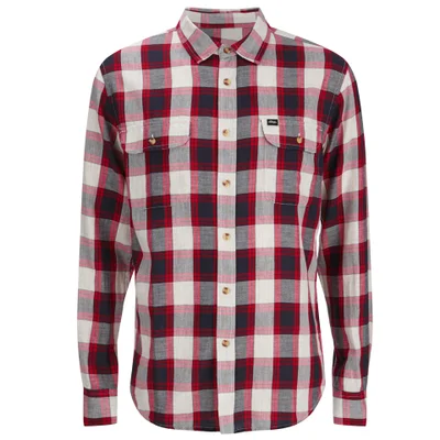 OBEY Clothing Men's Ridley Woven Long Sleeve Shirt - Red Check