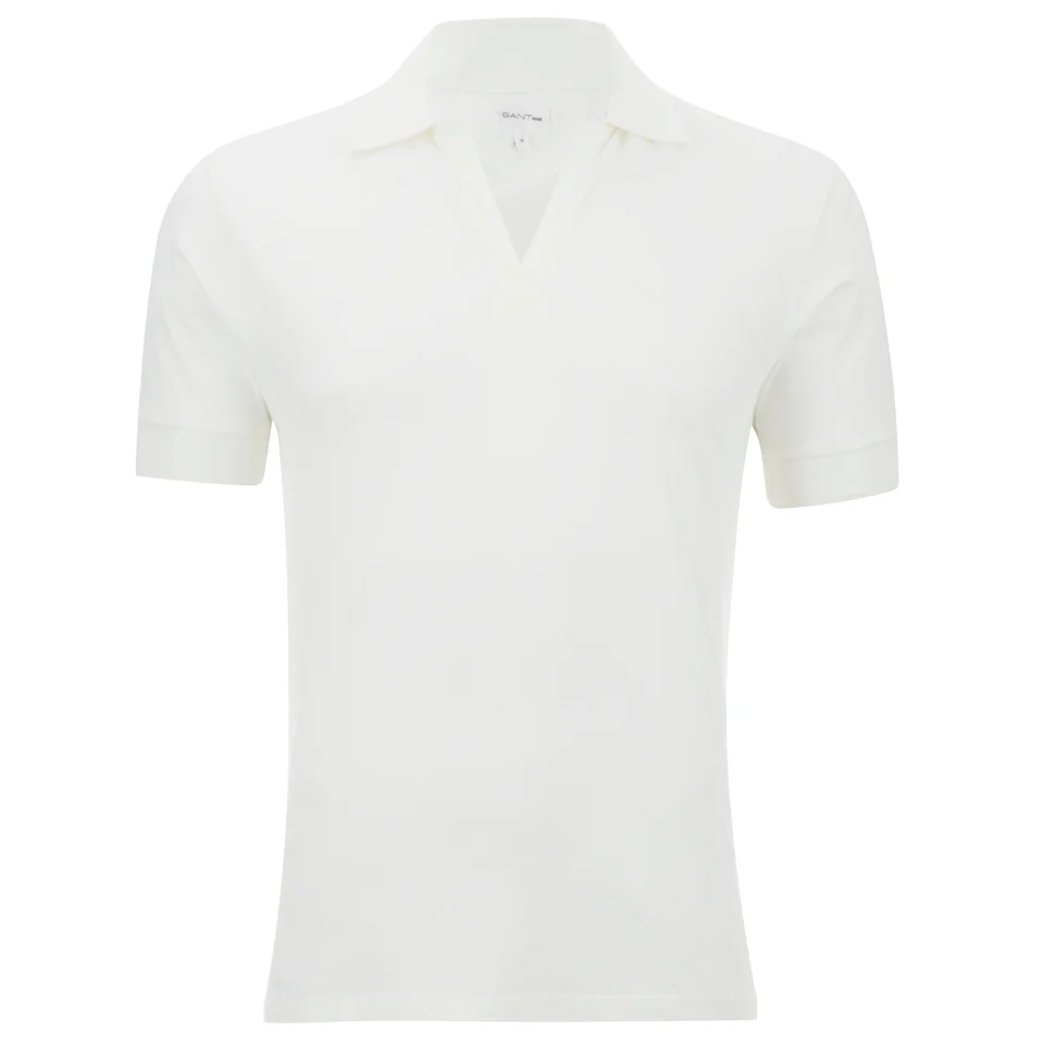 GANT Rugger Men's Vee Polo Shirt - Eggshell Image 1
