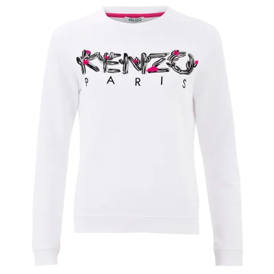 KENZO Women's Cactus Brushed Molleton Logo Sweatshirt - White