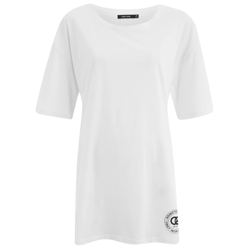 OBEY Clothing Women's Rue De La Ruine Orwell Tunic T-Shirt - White Image 1