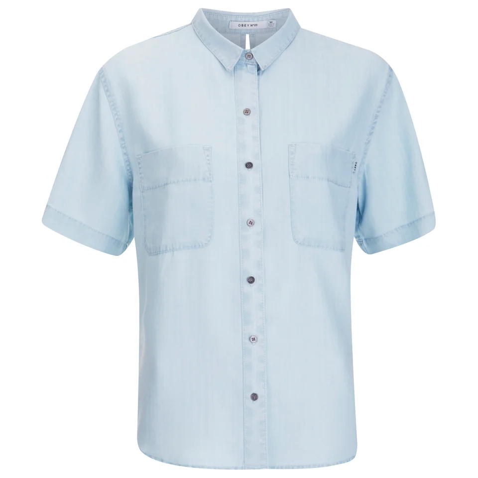 OBEY Clothing Women's St Gilles Short Sleeve Shirt - Chambray Image 1