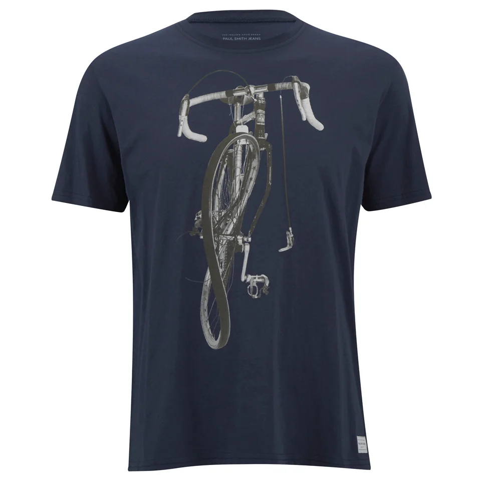 Paul Smith Jeans Men's Bike Print Crew Neck T-Shirt - Indigo Image 1