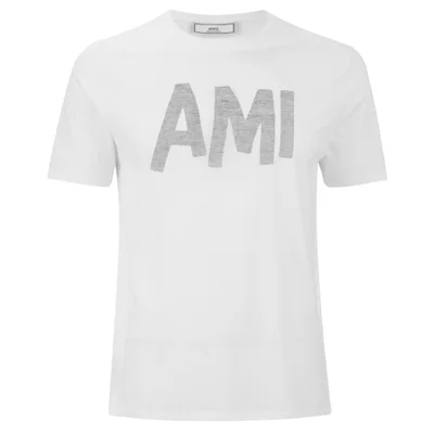 AMI Men's Front Logo Crew T-Shirt - White