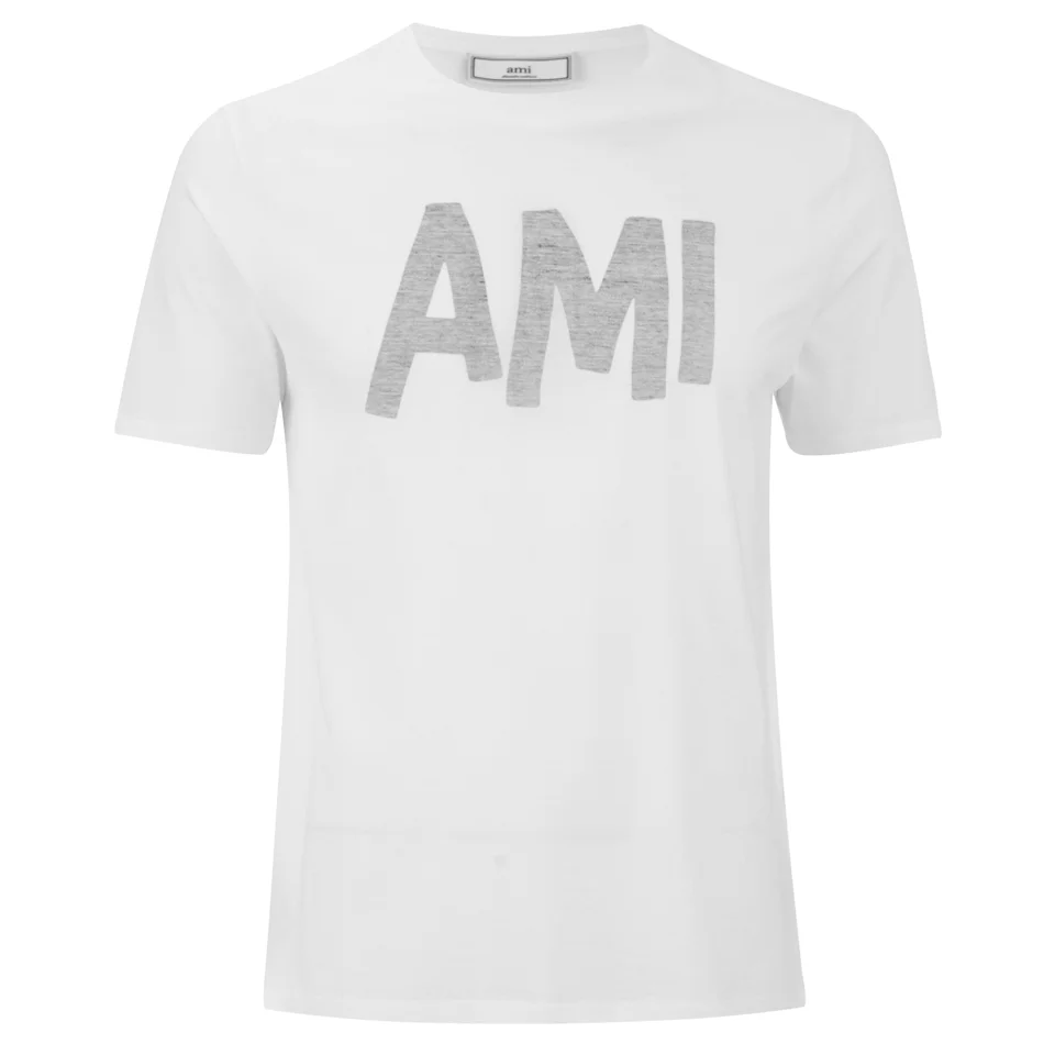 AMI Men's Front Logo Crew T-Shirt - White Image 1