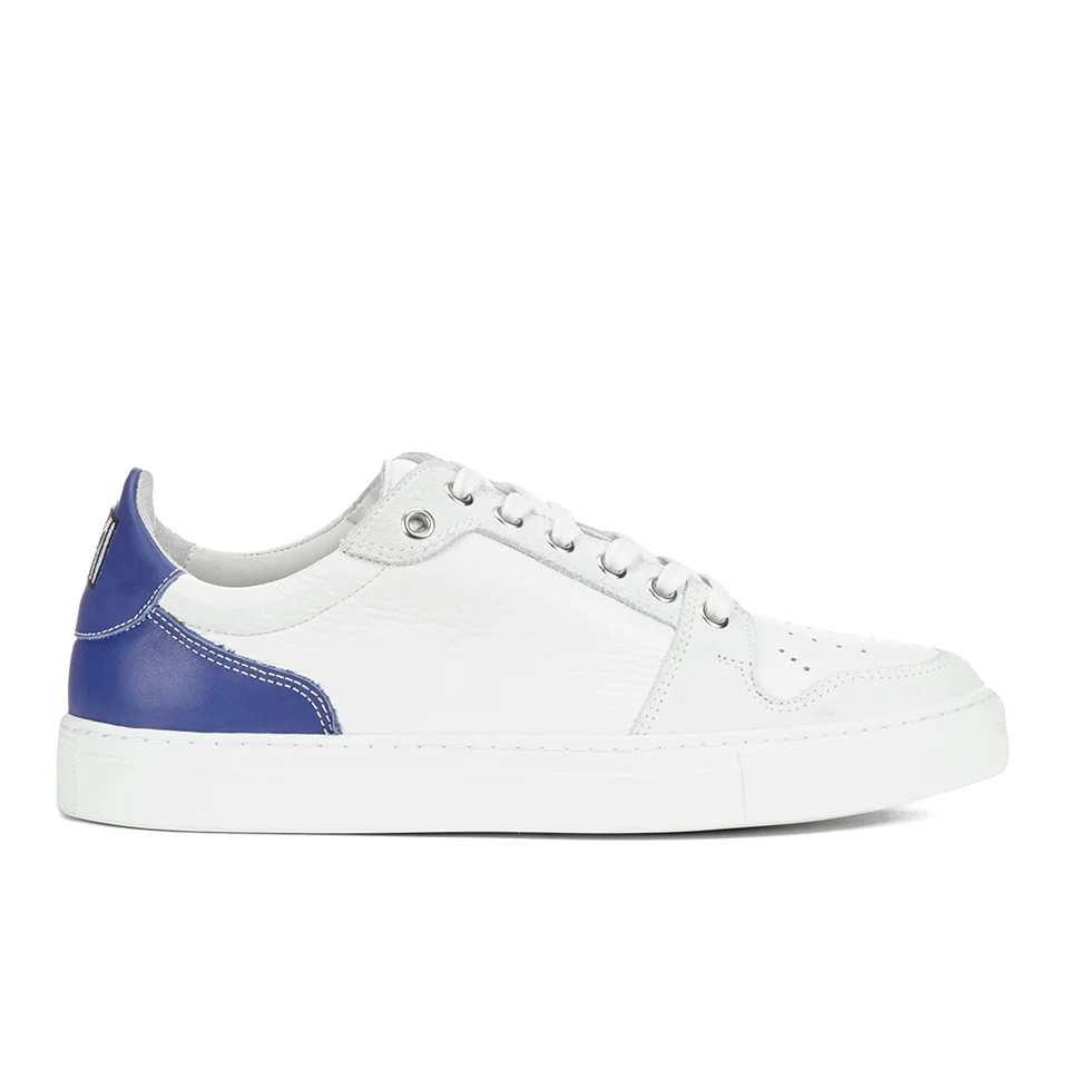 AMI Men's Low Top Trainers - White/ Blue Image 1