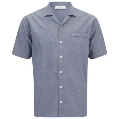 AMI Men's Collar Detail Short Sleeve Shirt - Chambray