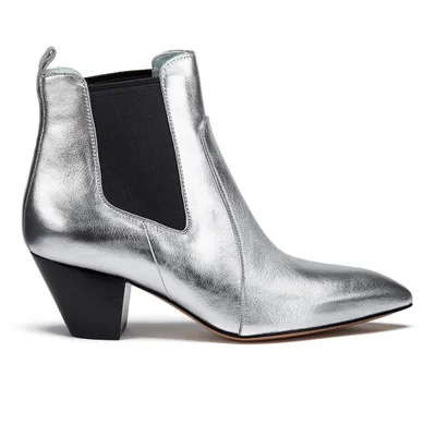 Marc Jacobs Women's Kim Metallic Leather Heeled Chelsea Boots - Silver