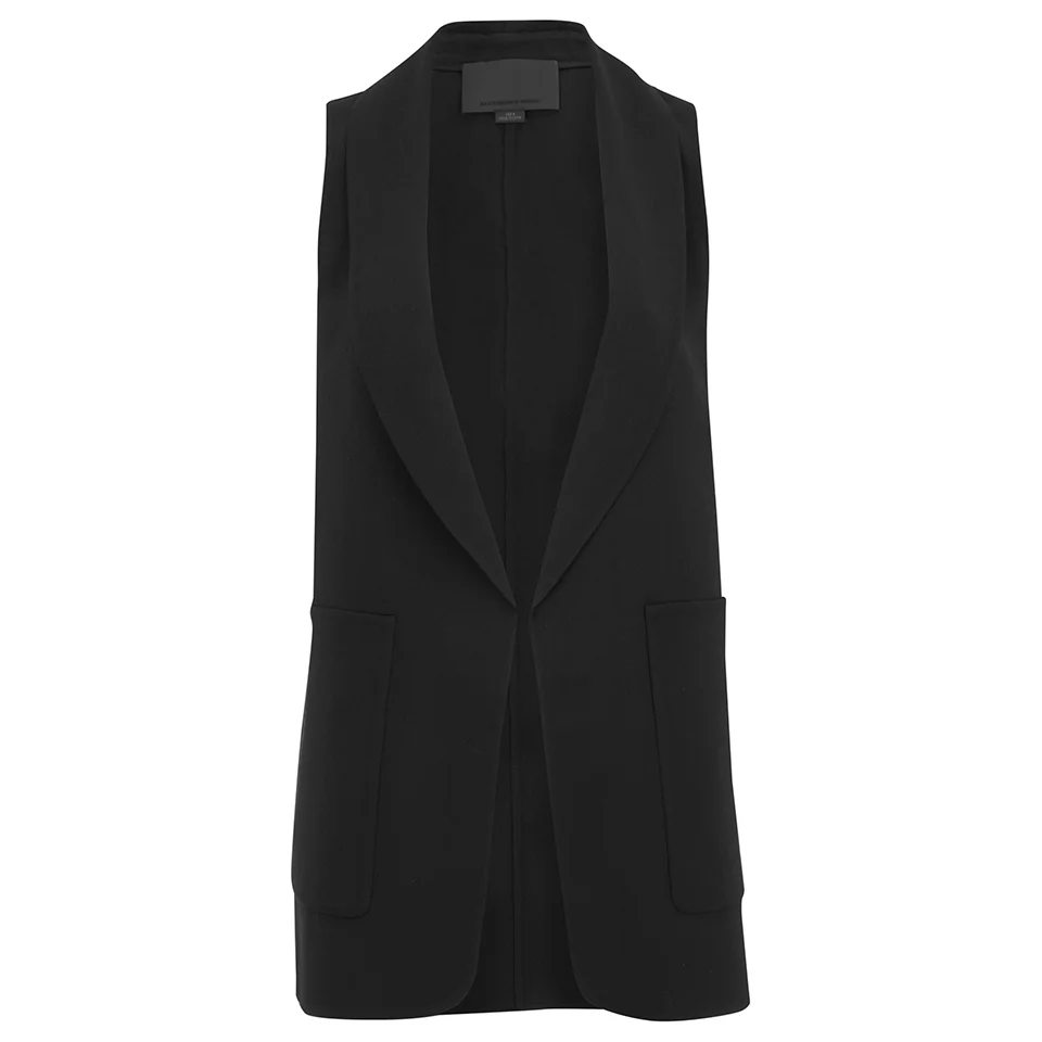 Alexander Wang Women's Shawl Collar Vest with Racer Back Armhole - Onyx Image 1