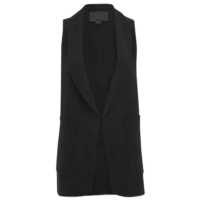Alexander Wang Women's Shawl Collar Vest with Racer Back Armhole - Onyx