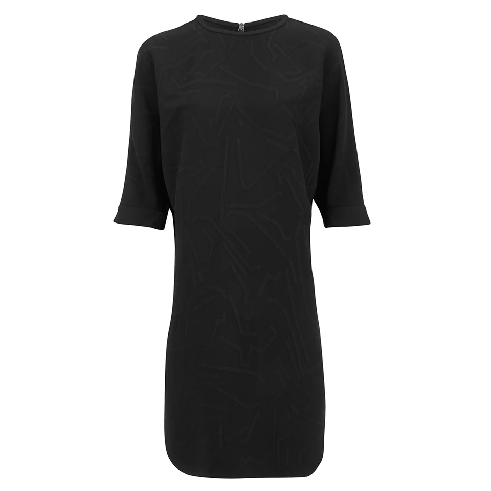 Alexander Wang Women's Shirt Tail Mini Dress with Flared A-Line Hem - Onyx Image 1