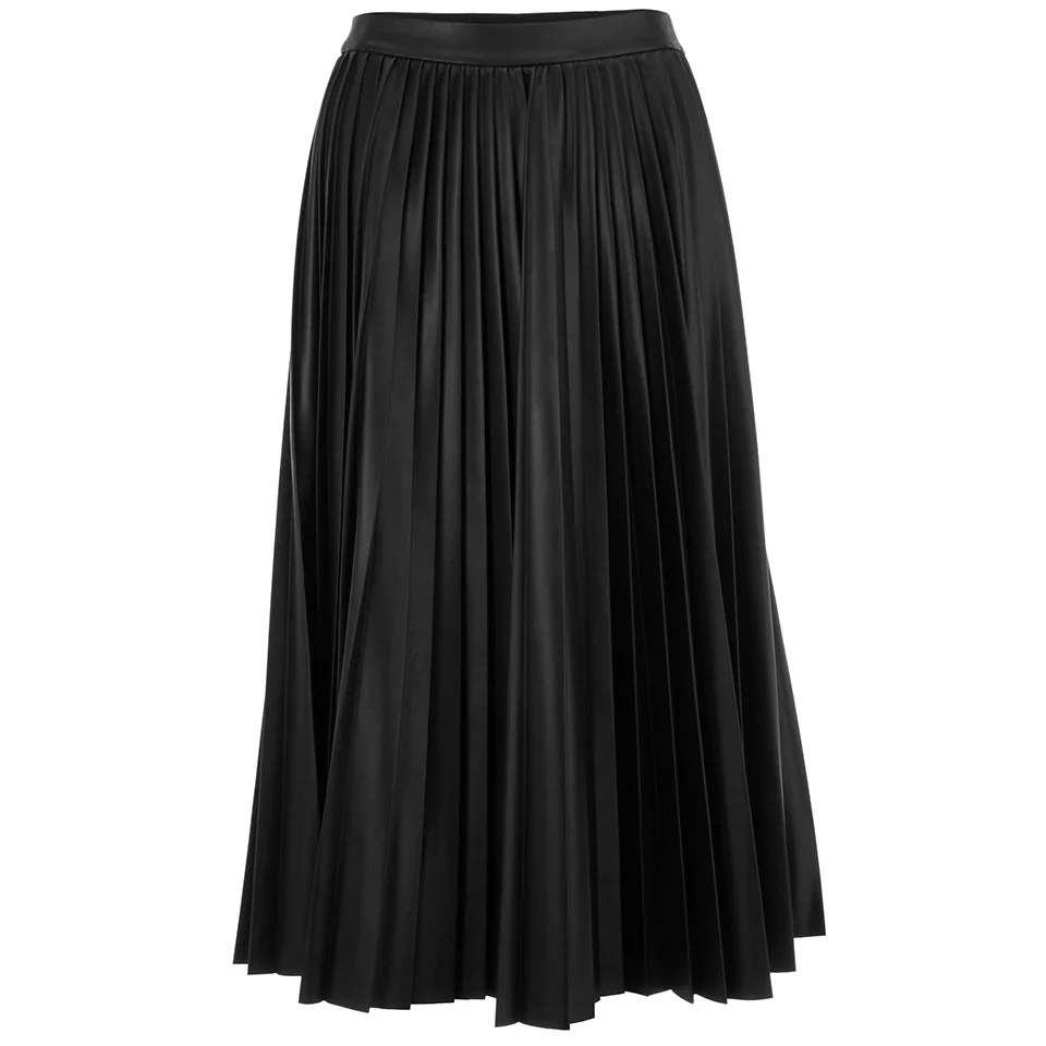 Alexander Wang Women's High Waisted A-Line Pleated Skirt - Onyx Image 1