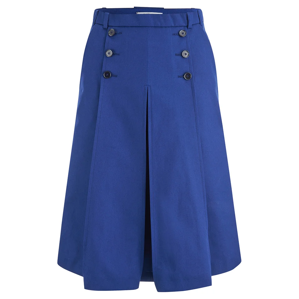 Carven Women's Midi Pleat Skirt - Navy Image 1
