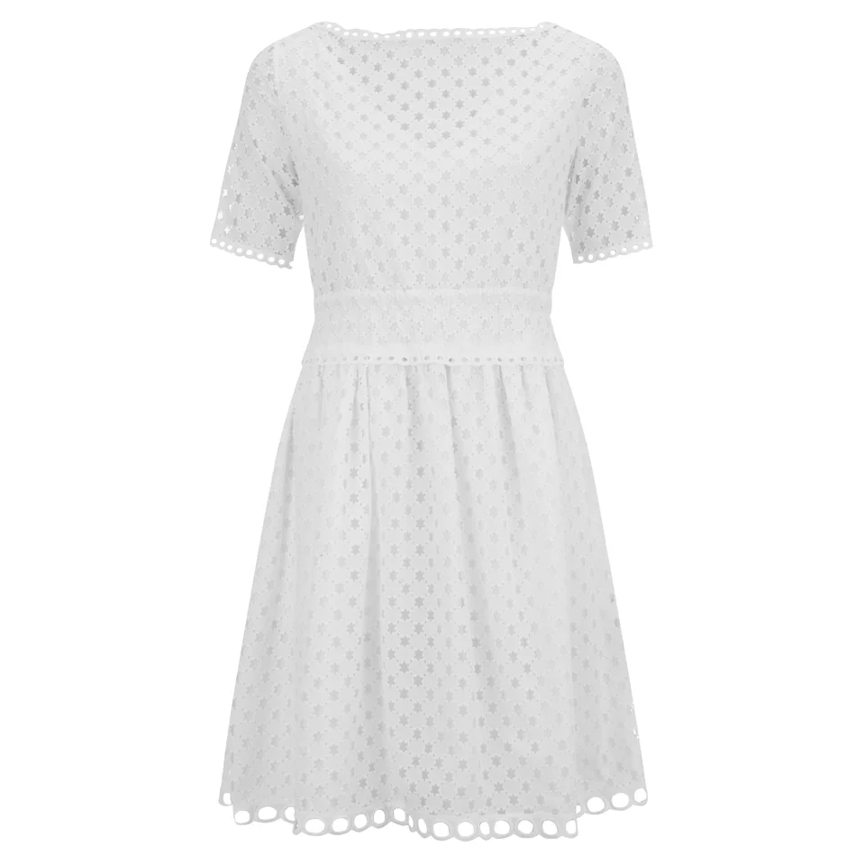 Carven Women's Laser Cut Shift Dress - White Image 1