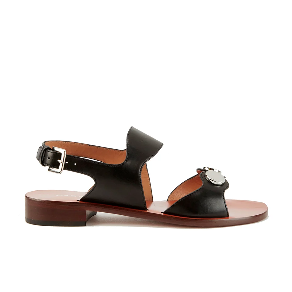 Carven Women's Flat Popper Sandals - Black Image 1