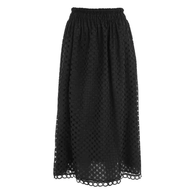 Carven Women's Laser Cut Long Skirt - Black