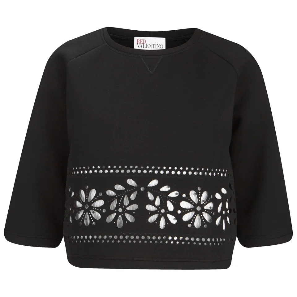 REDValentino Women's Cut Out Detail Sweatshirt - Black Image 1