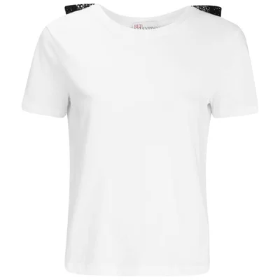 REDValentino Women's Bow Lace Back T-Shirt - White